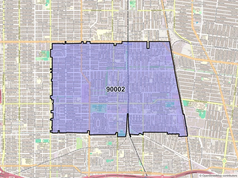 Map of ZIP Code 90002 — Los Angeles, CA