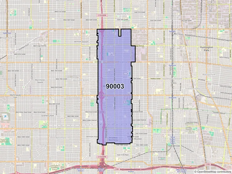 Map of ZIP Code 90003 — Los Angeles, CA