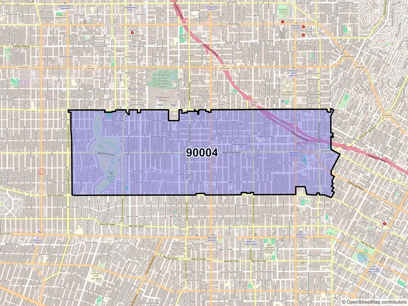 Map of ZIP Code 90004 — Los Angeles, CA