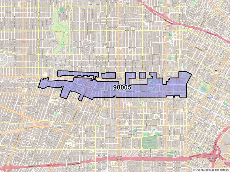 Map of ZIP Code 90005 — Los Angeles, CA