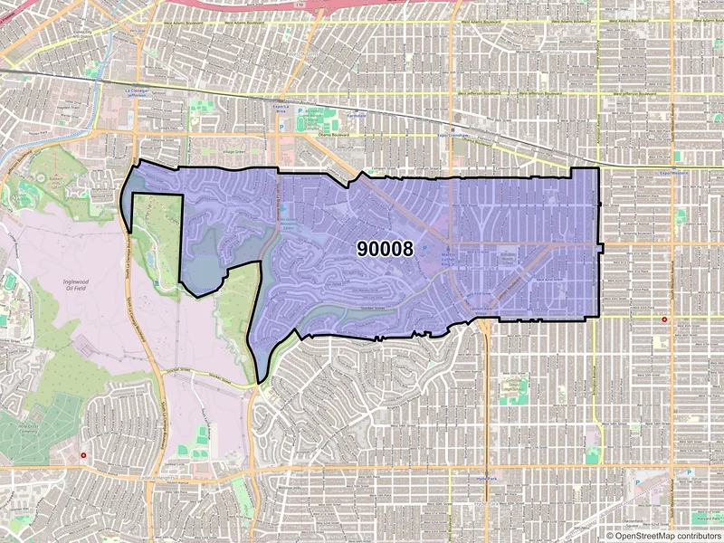 Map of ZIP Code 90008 — Los Angeles, CA