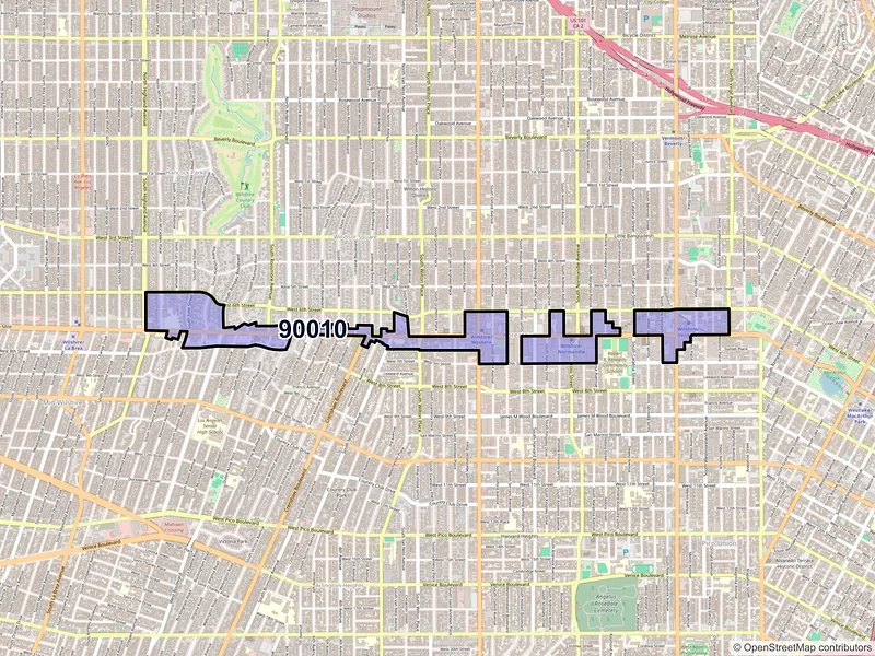 Map of ZIP Code 90010 — Los Angeles, CA