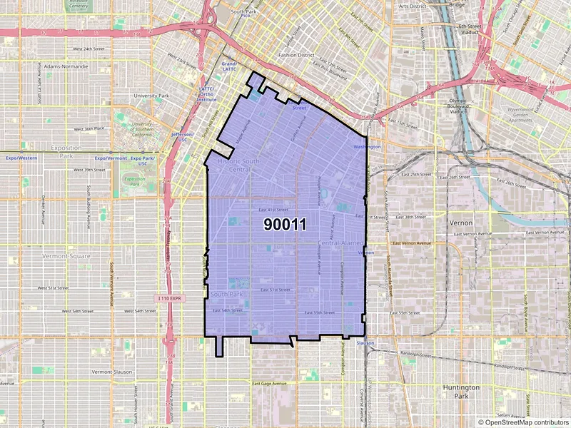 Map of ZIP Code 90011 — Los Angeles, CA