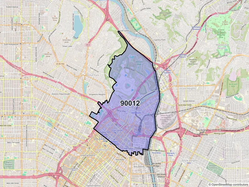 Map of ZIP Code 90012 — Los Angeles, CA