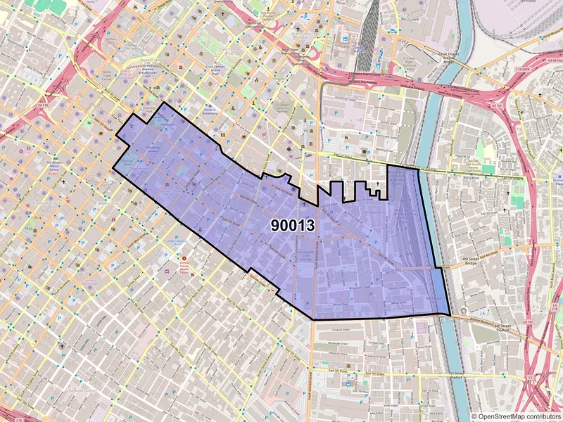 Map of ZIP Code 90013 — Los Angeles, CA