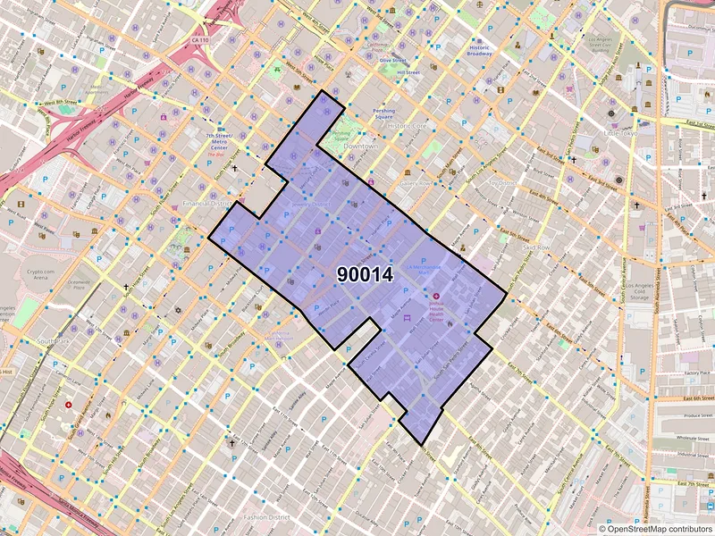 Map of ZIP Code 90014 — Los Angeles, CA