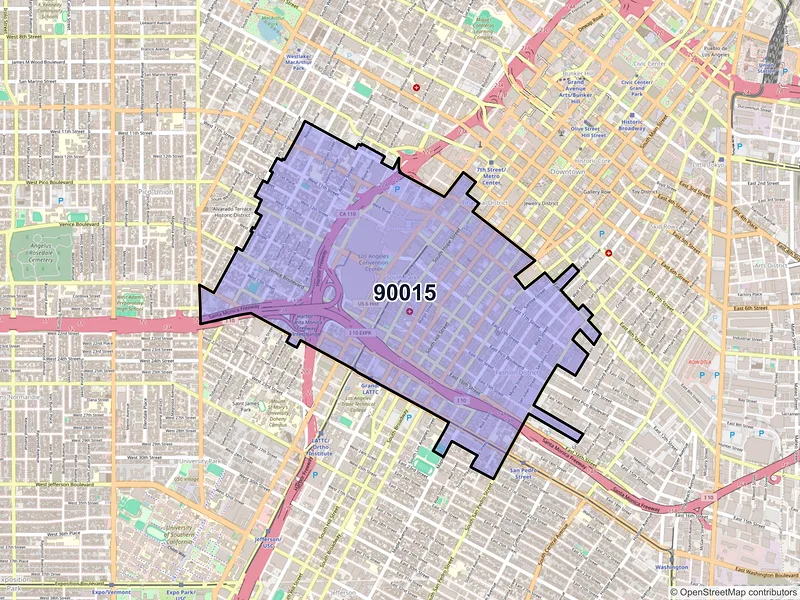Map of ZIP Code 90015 — Los Angeles, CA