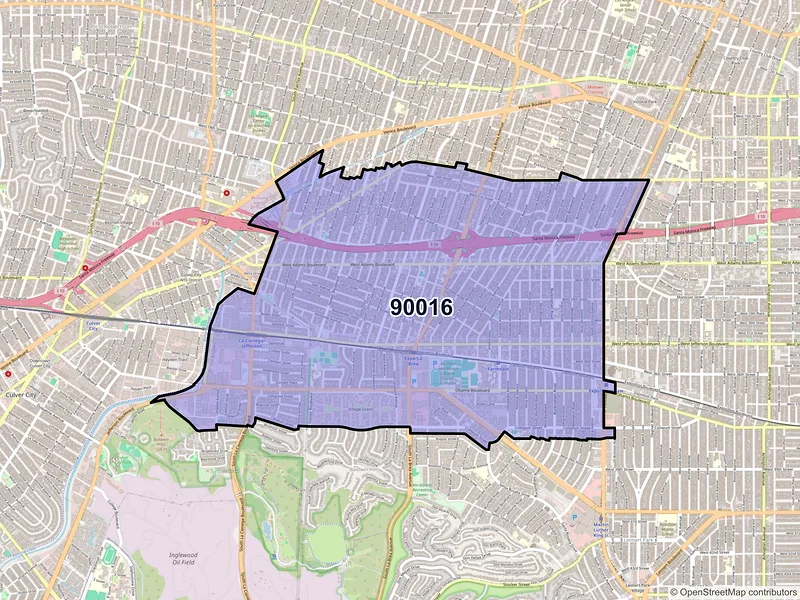 Map of ZIP Code 90016 — Los Angeles, CA
