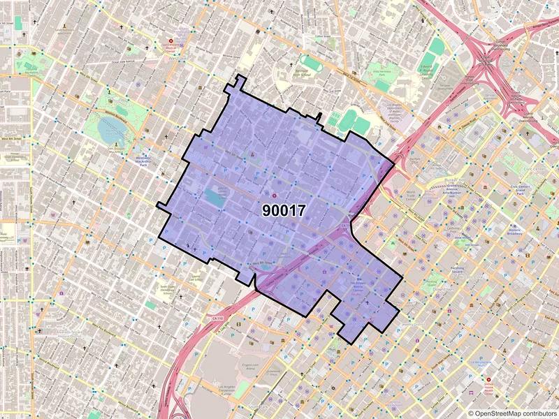 Map of ZIP Code 90017 — Los Angeles, CA