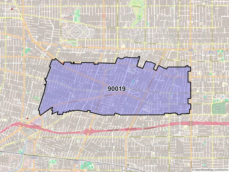 Map of ZIP Code 90019 — Los Angeles, CA