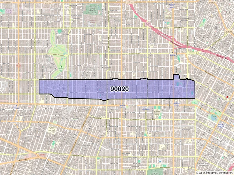 Map of ZIP Code 90020 — Los Angeles, CA