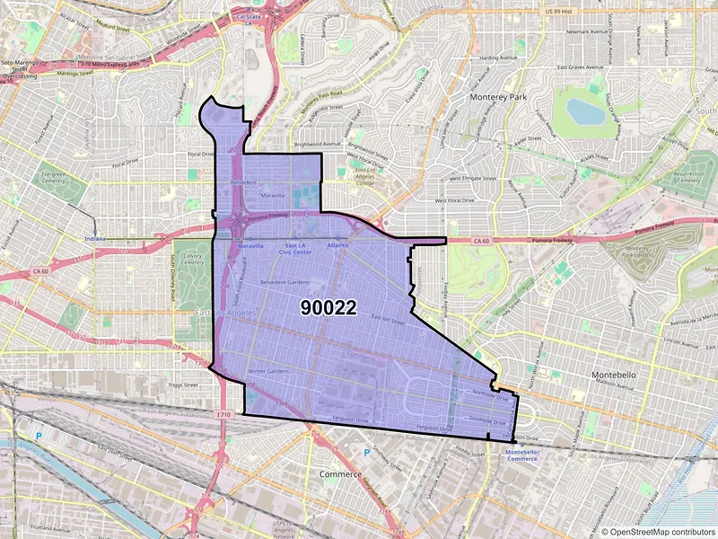 Map of ZIP Code 90022 — Los Angeles, CA