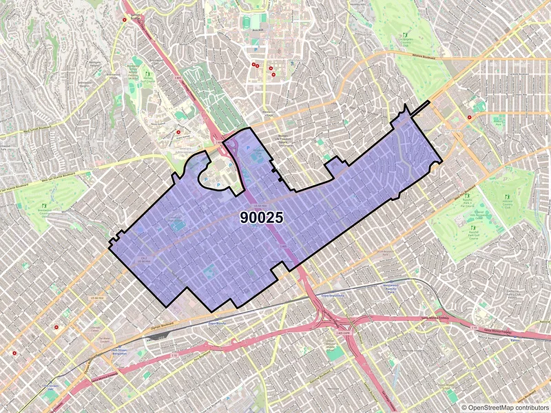 Map of ZIP Code 90025 — Los Angeles, CA