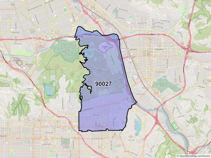 Map of ZIP Code 90027 — Los Angeles, CA