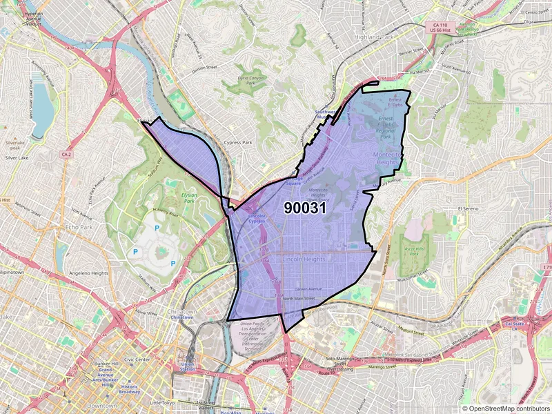 Map of ZIP Code 90031 — Los Angeles, CA