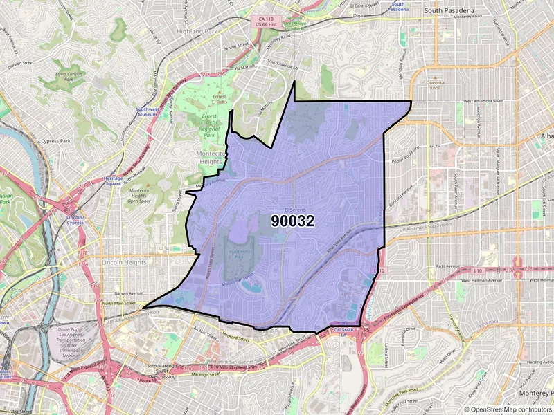Map of ZIP Code 90032 — Los Angeles, CA
