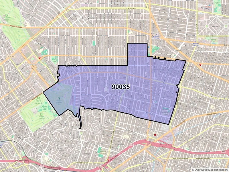 Map of ZIP Code 90035 — Los Angeles, CA