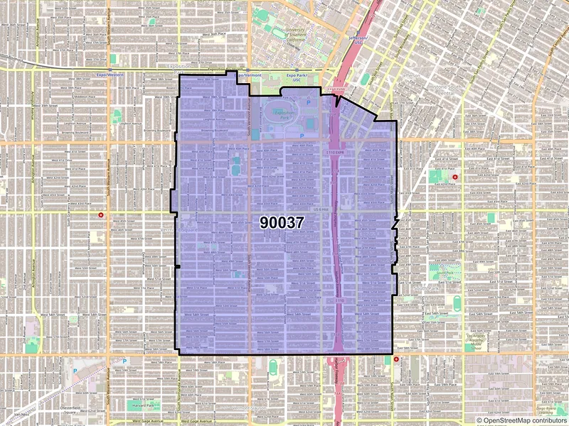 Map of ZIP Code 90037 — Los Angeles, CA