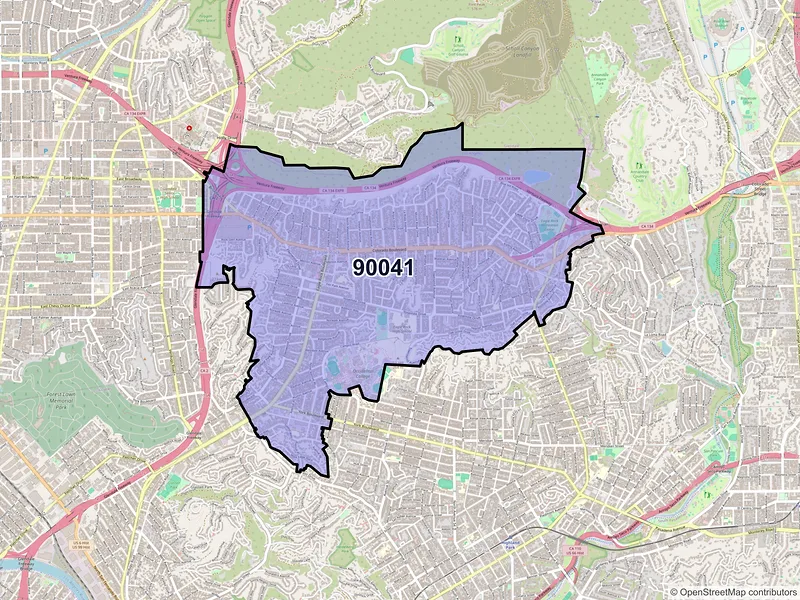 Map of ZIP Code 90041 — Los Angeles, CA