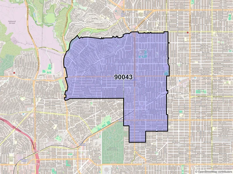 Map of ZIP Code 90043 — Los Angeles, CA