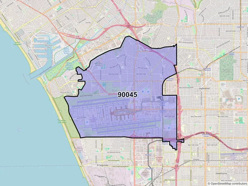 Map of ZIP Code 90045 — Los Angeles, CA