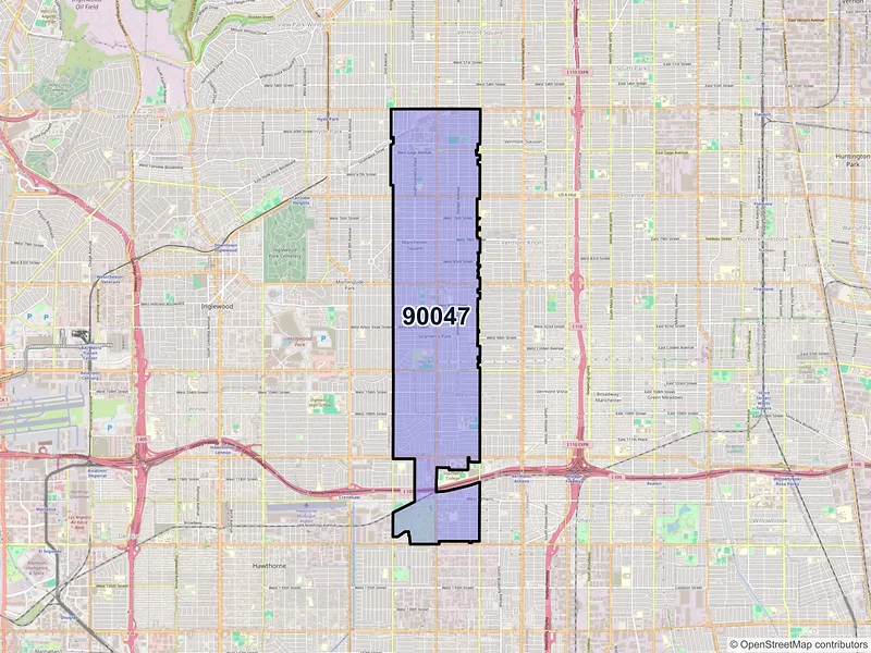 Map of ZIP Code 90047 — Los Angeles, CA