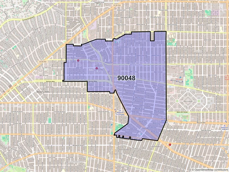 Map of ZIP Code 90048 — Los Angeles, CA