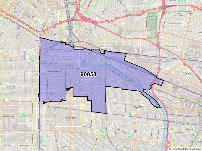 Map of ZIP Code 90058 — Los Angeles, CA