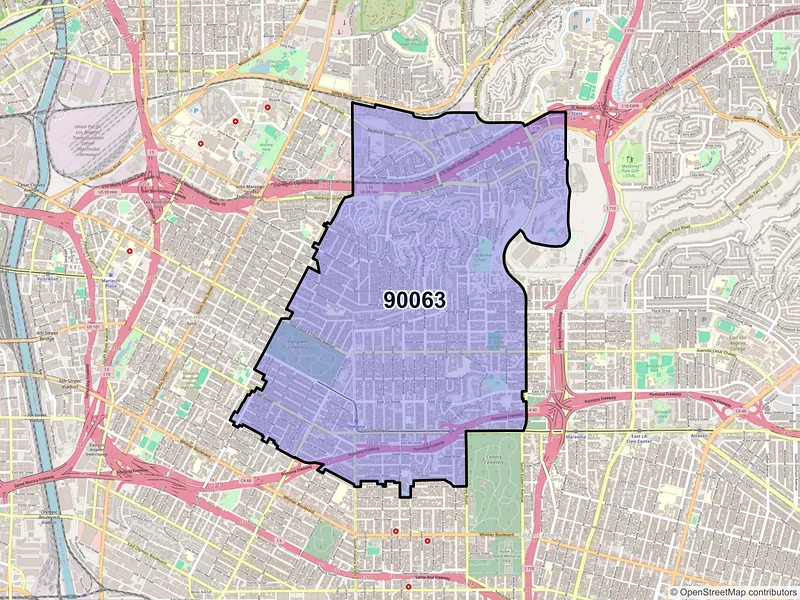 Map of ZIP Code 90063 — Los Angeles, CA