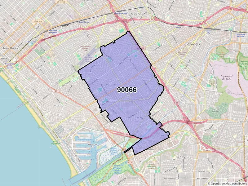 Map of ZIP Code 90066 — Los Angeles, CA