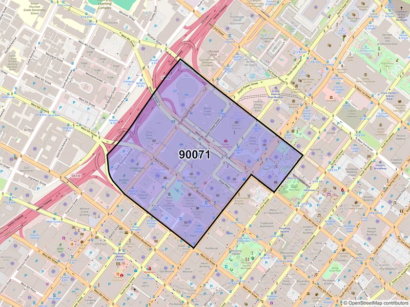 Map of ZIP Code 90071 — Los Angeles, CA