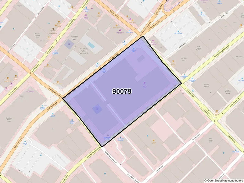 Map of ZIP Code 90079 — Los Angeles, CA