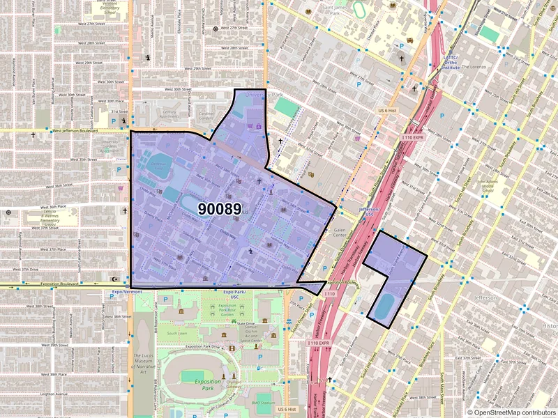 Map of ZIP Code 90089 — Los Angeles, CA