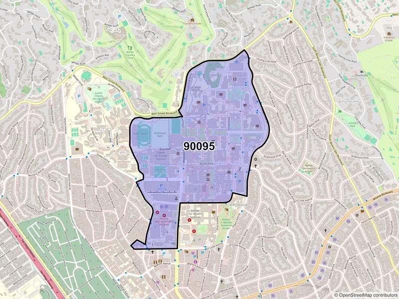 Map of ZIP Code 90095 — Los Angeles, CA