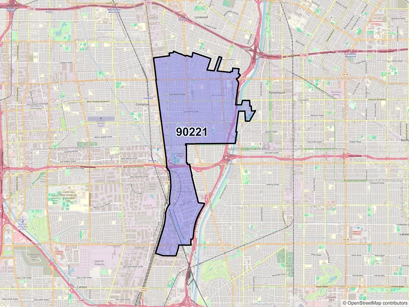 Map of ZIP Code 90221 — Compton, CA