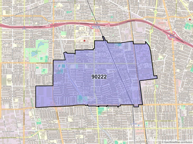 Map of ZIP Code 90222 — Compton, CA