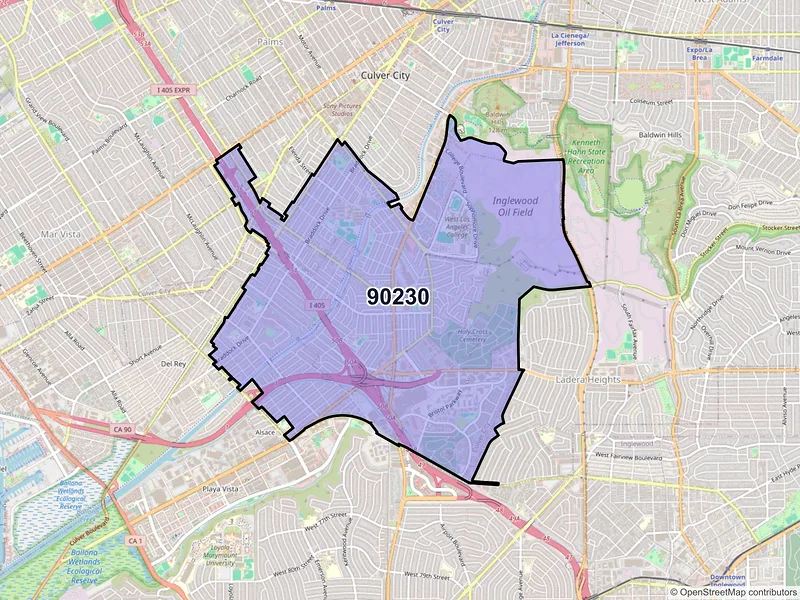 Map of ZIP Code 90230 — Culver City, CA