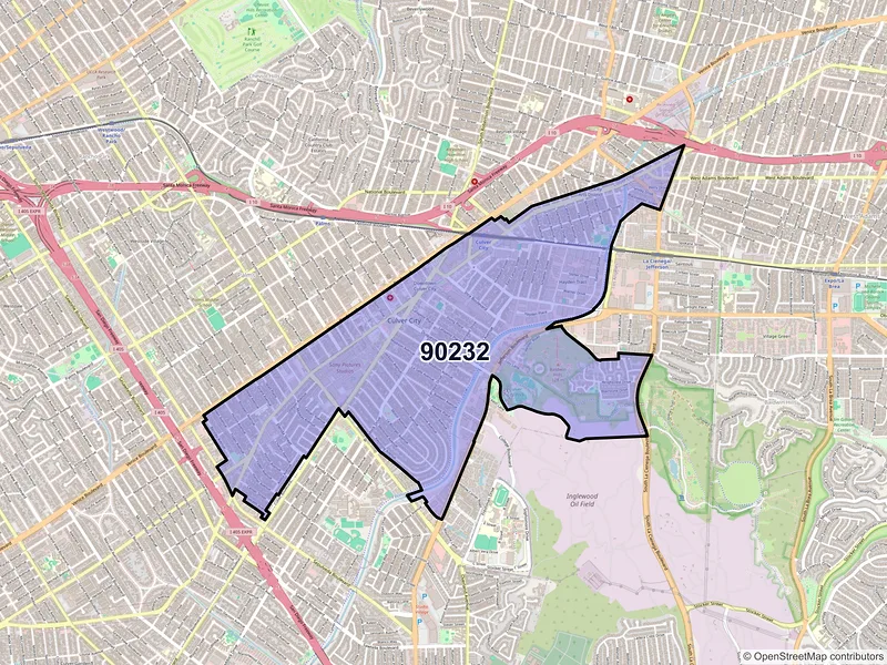 Map of ZIP Code 90232 — Culver City, CA