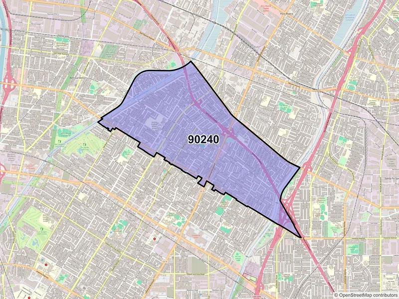Map of ZIP Code 90240 — Downey, CA