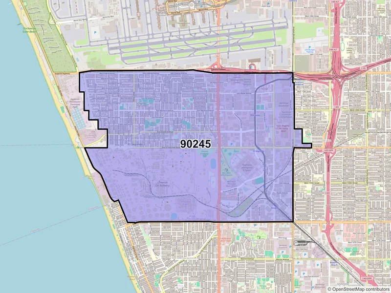Map of ZIP Code 90245 — El Segundo, CA