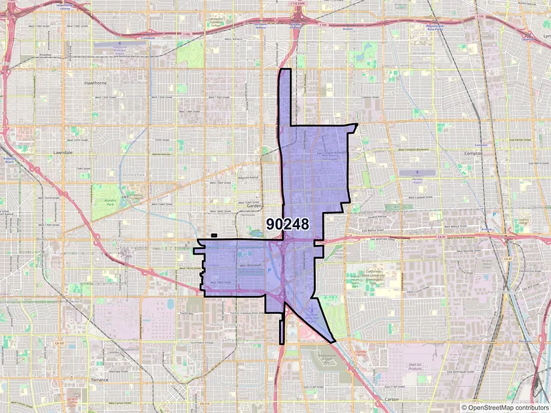 Map of ZIP Code 90248 — Gardena, CA