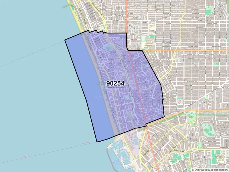 Map of ZIP Code 90254 — Hermosa Beach, CA
