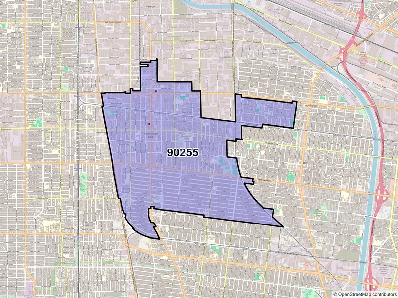 Map of ZIP Code 90255 — Huntington Park, CA