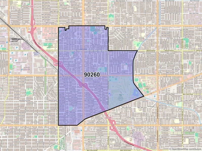 Map of ZIP Code 90260 — Lawndale, CA