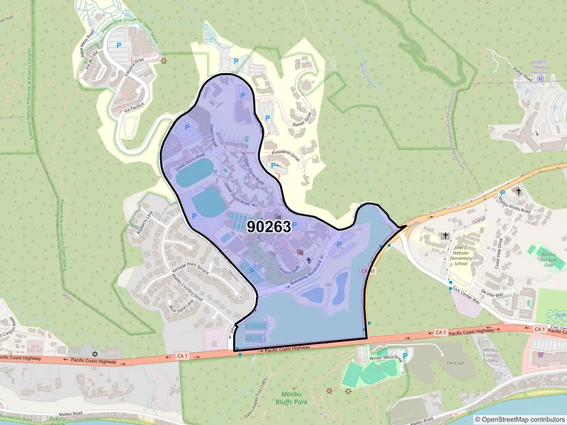Map of ZIP Code 90263 — Malibu, CA
