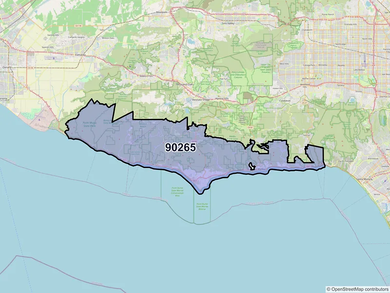 Map of ZIP Code 90265 — Malibu, CA