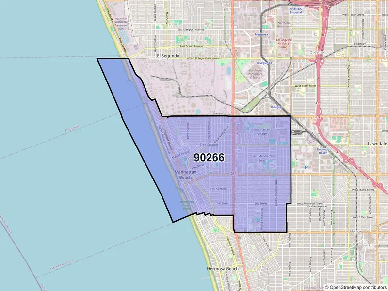 Map of ZIP Code 90266 — Manhattan Beach, CA
