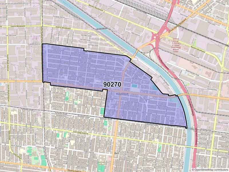 Map of ZIP Code 90270 — Maywood, CA