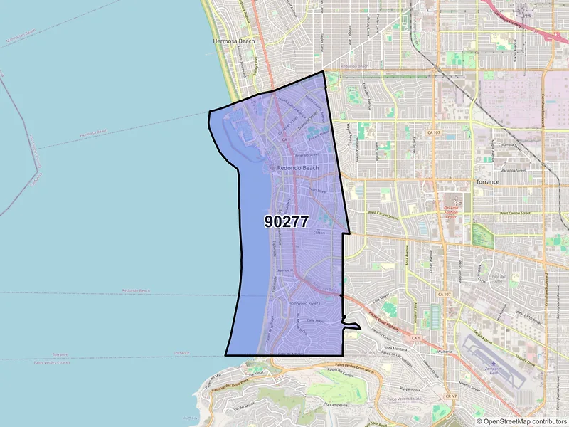 Map of ZIP Code 90277 — Redondo Beach, CA
