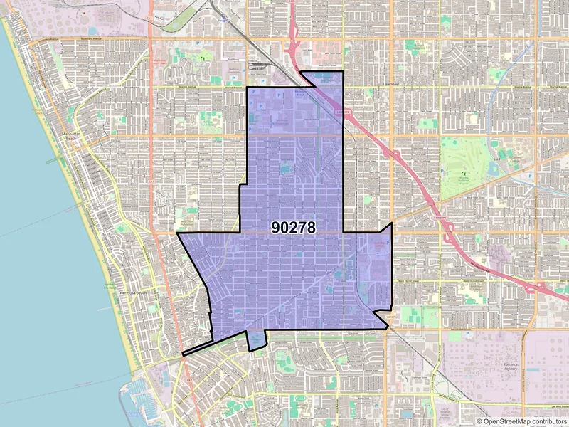 Map of ZIP Code 90278 — Redondo Beach, CA